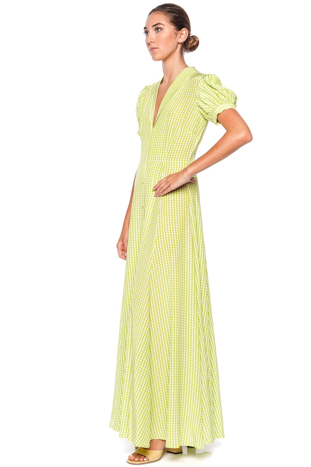 Bel Silk Gingham Maxi Shirt Dress