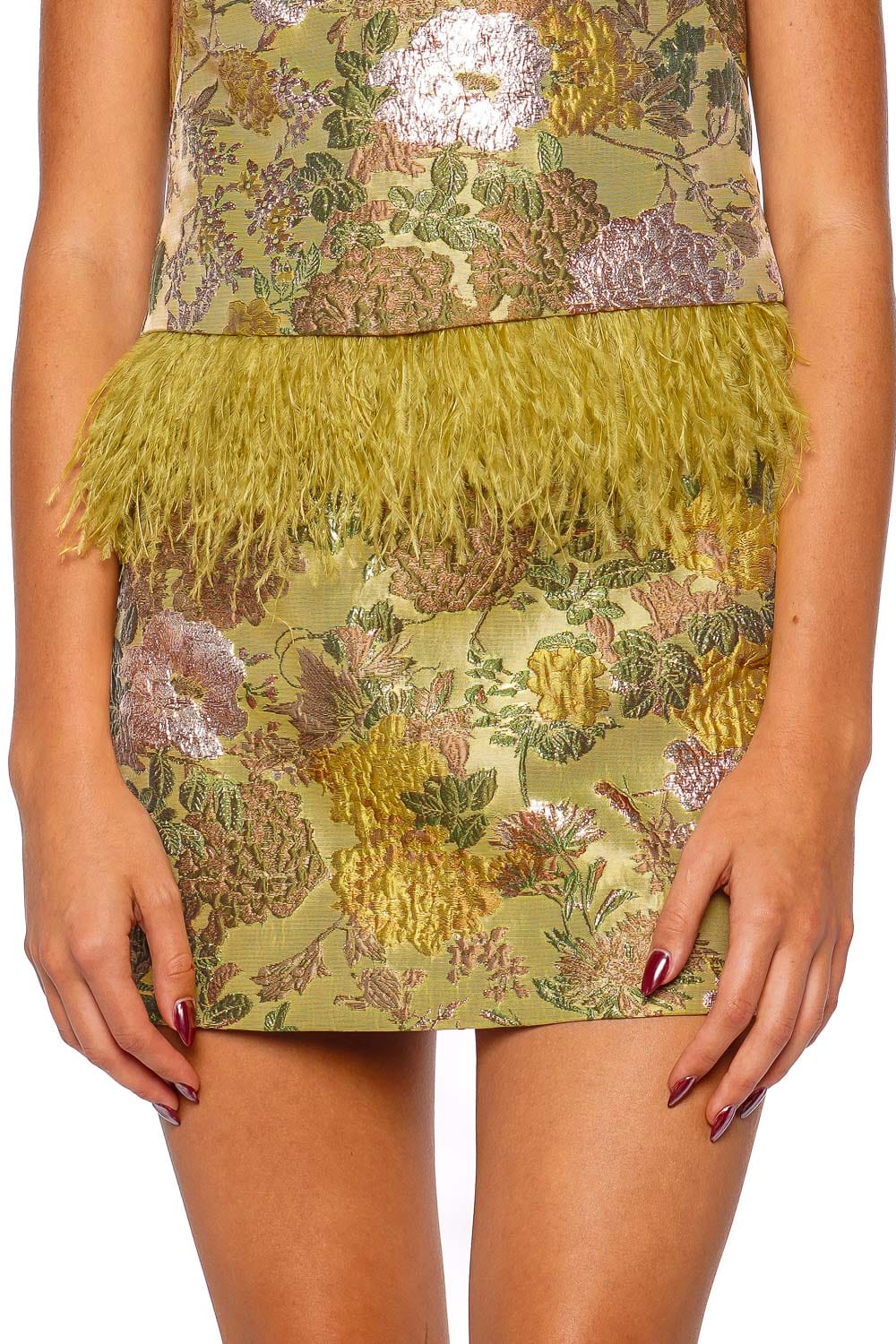 Bea Floral Metallic Mini Skirt