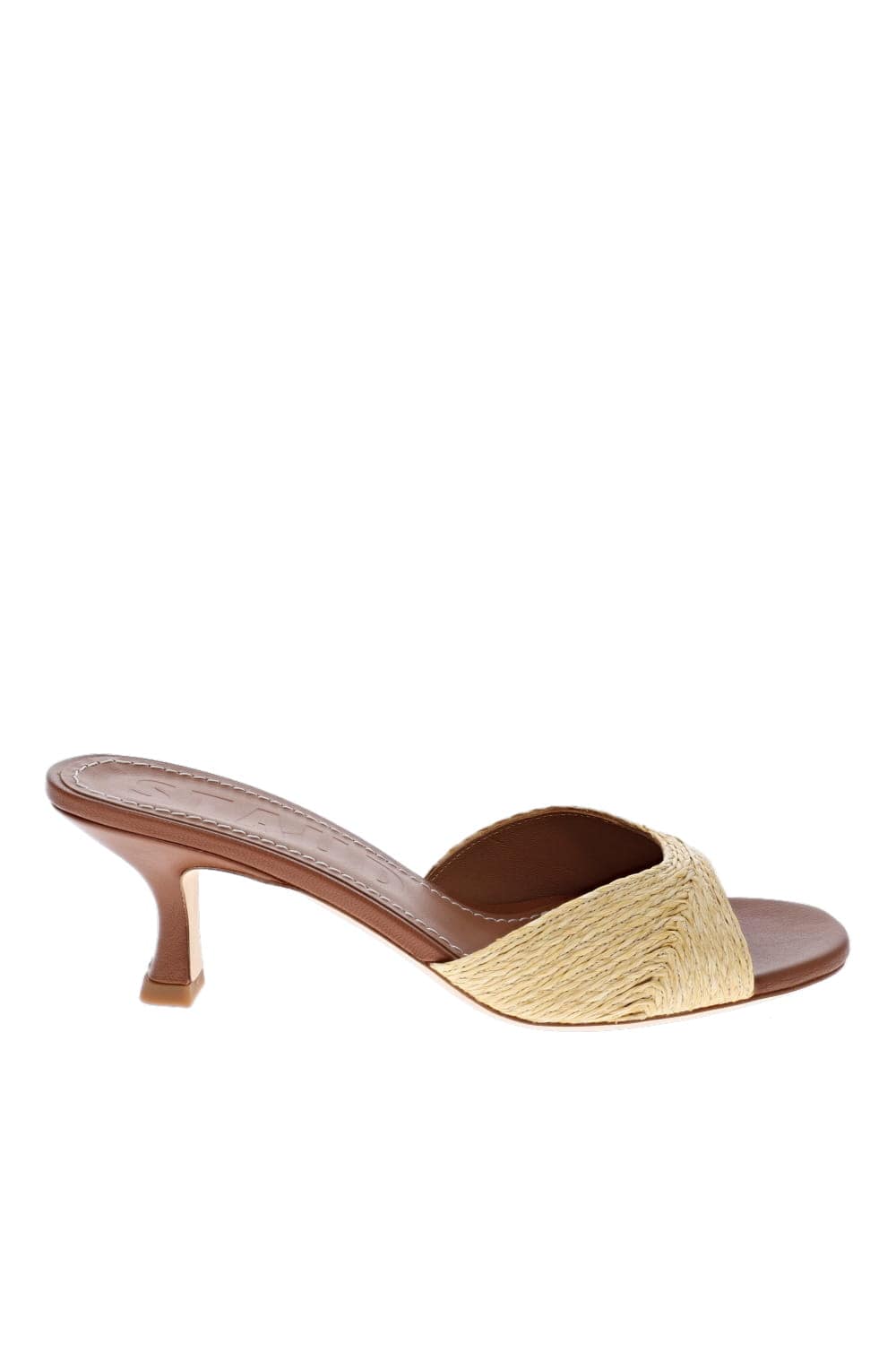 Brigitte Natural Raffia Kitten Mule