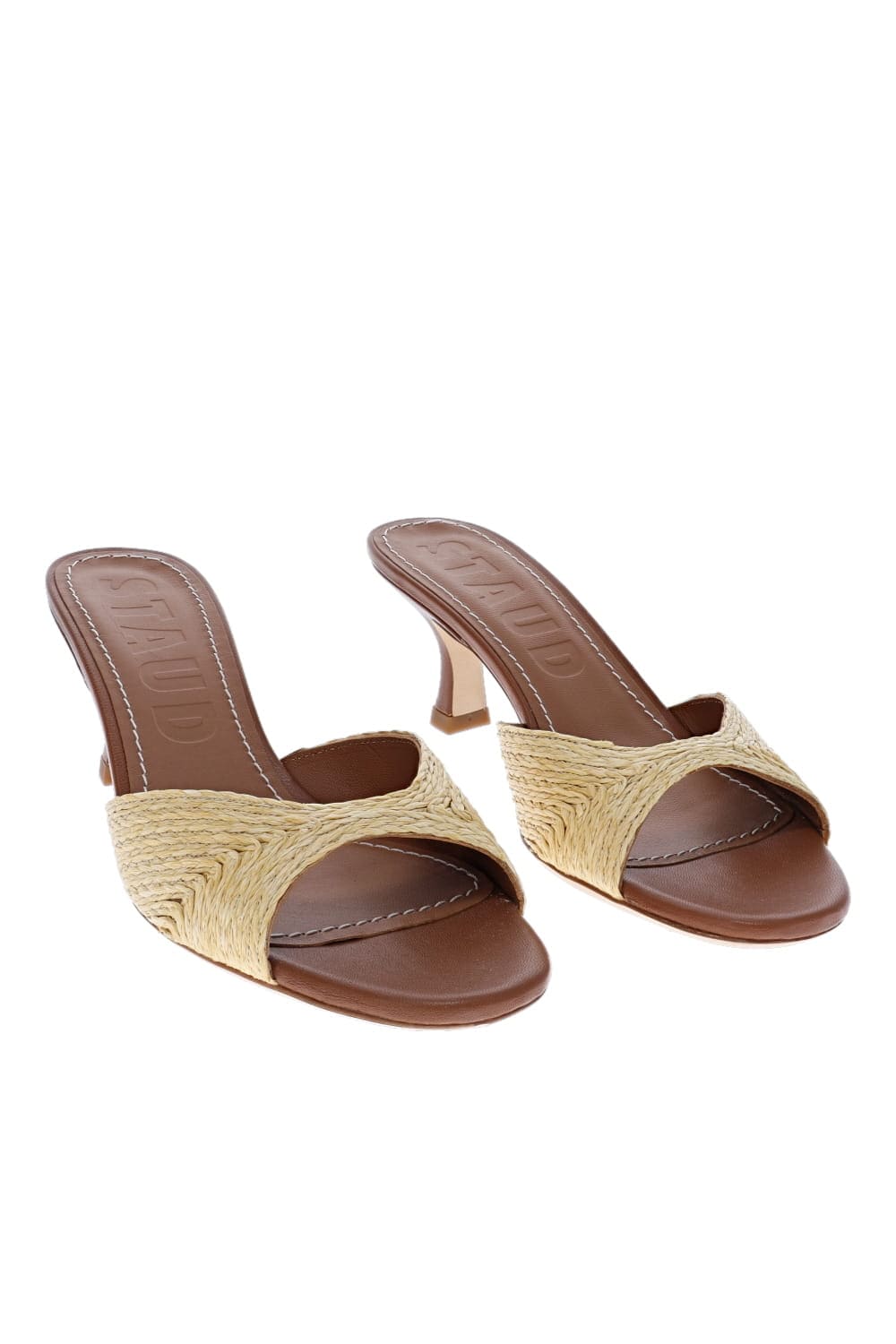 Brigitte Natural Raffia Kitten Mule