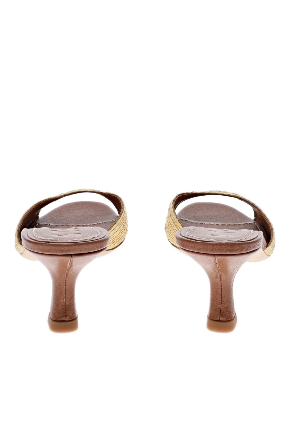 Brigitte Natural Raffia Kitten Mule