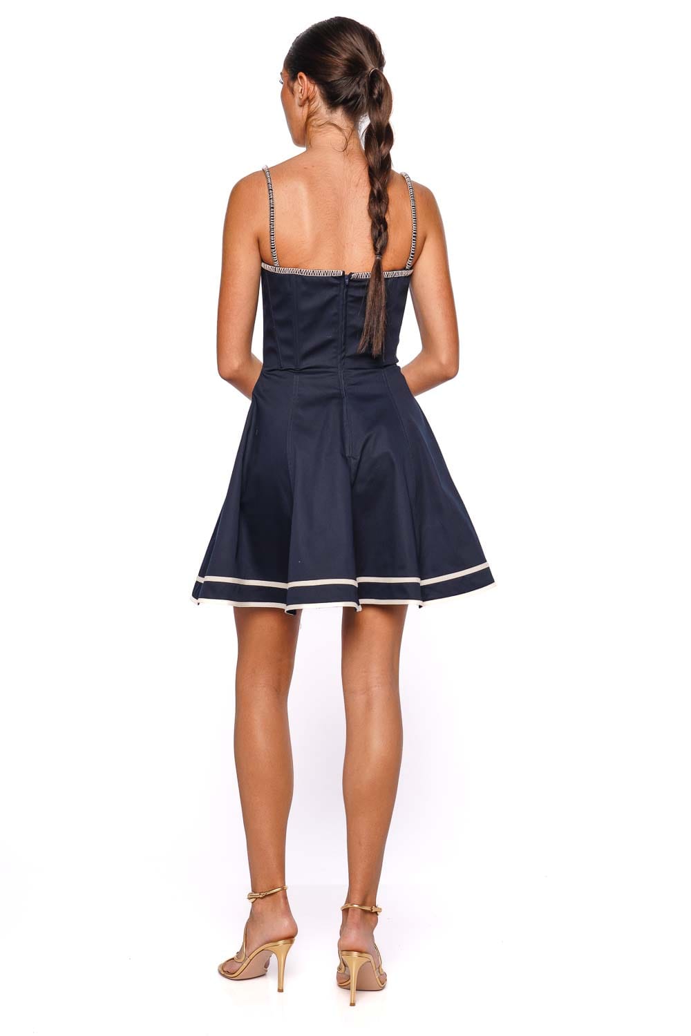 Armoa a ti Navy Embroidered Mini Dress