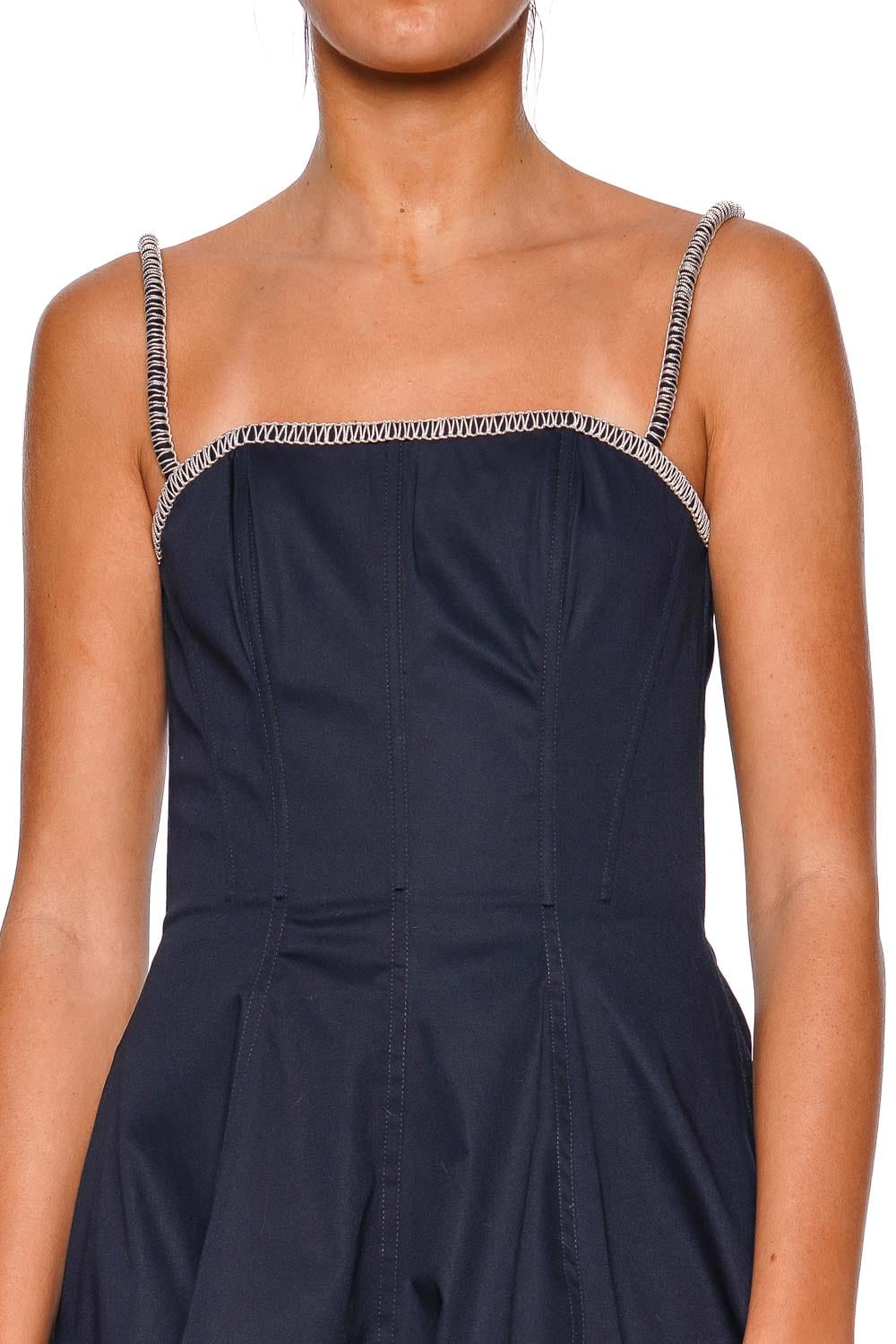 Armoa a ti Navy Embroidered Mini Dress