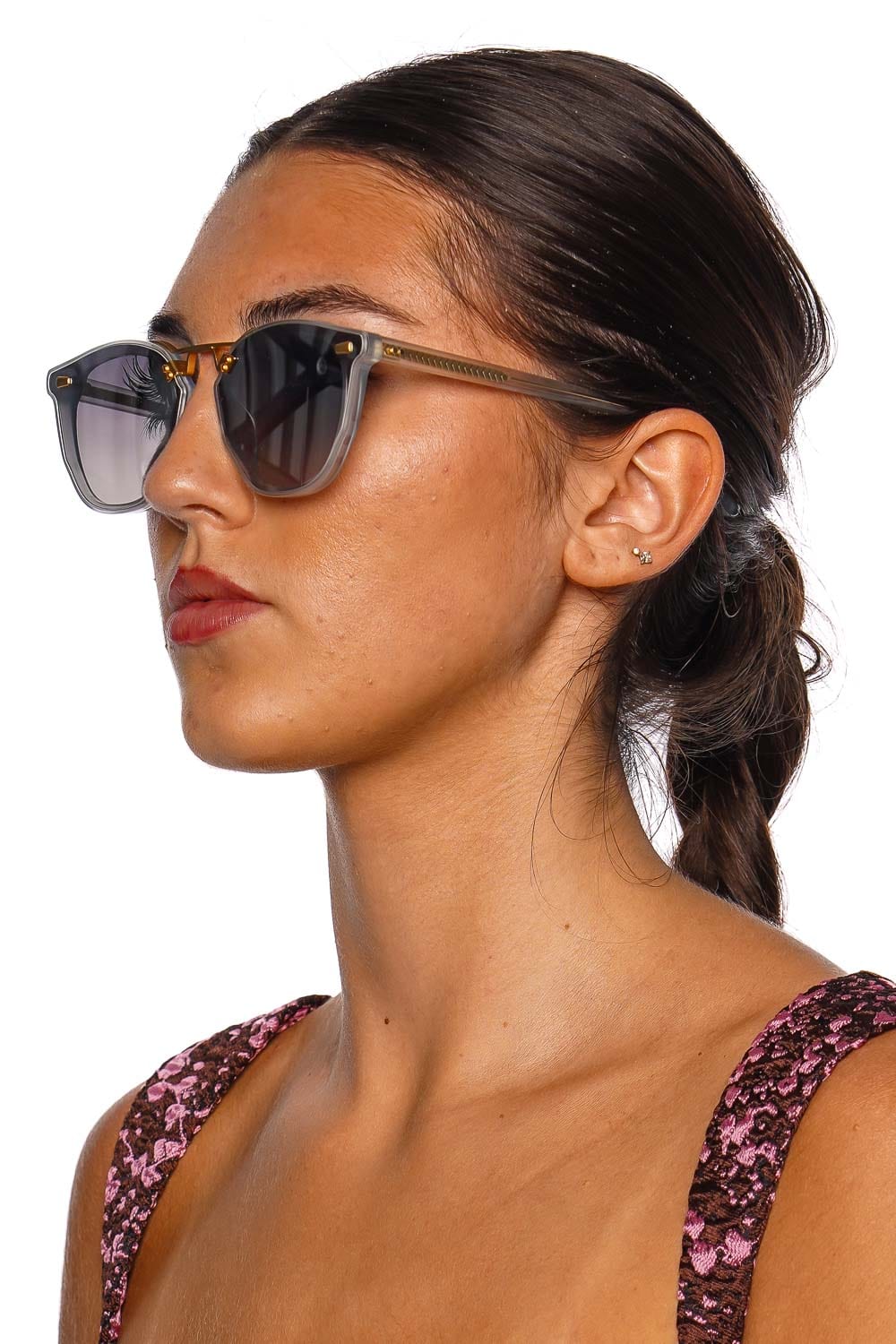 Beau Nylon Powder Blue 18K Mirrored Sunglasses