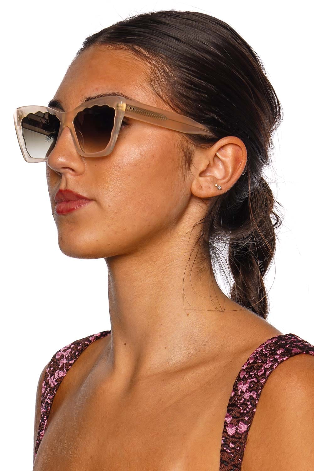 Brigitte Blonde Scalloped Acetate Sunglasses