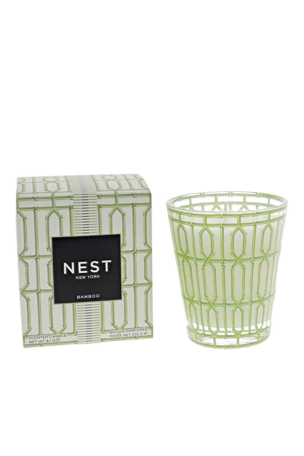 Bamboo Classic Green Patterned Candle