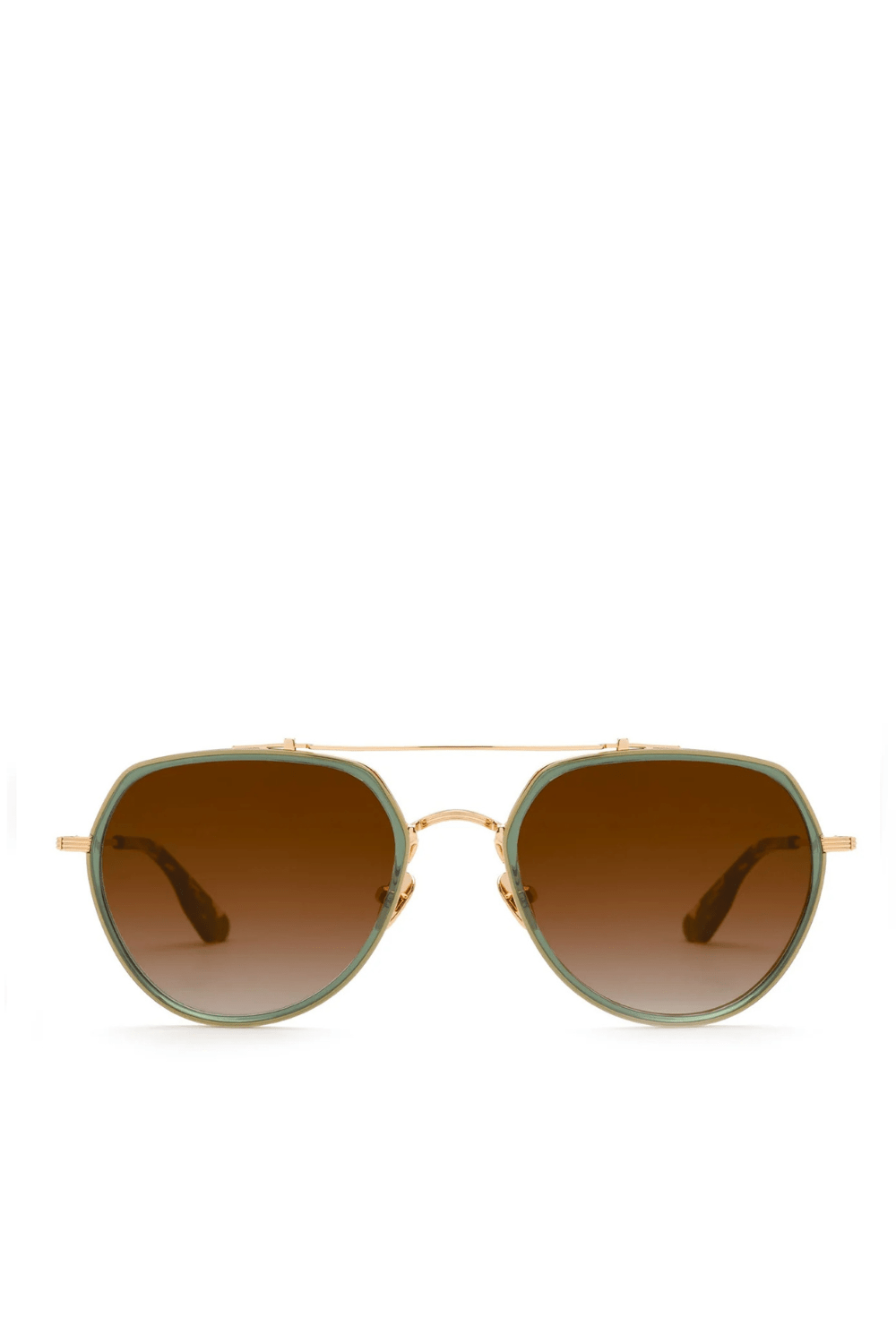 Baker Zulu Bottle Green 18K Aviator Sunglasses
