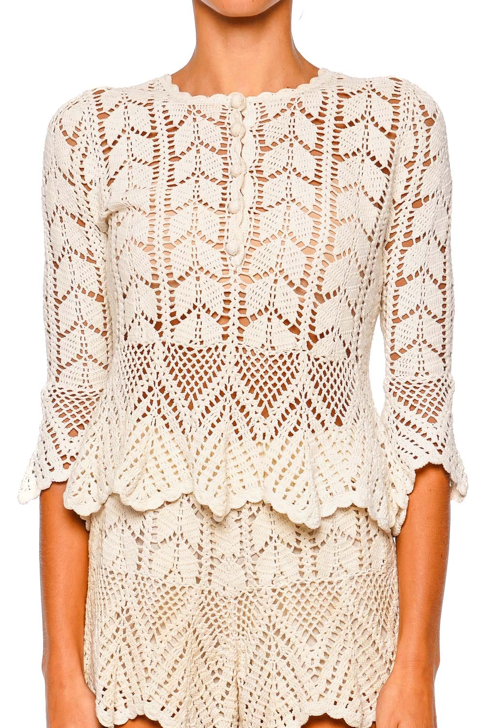 Awaken Lace Crochet Scalloped Top