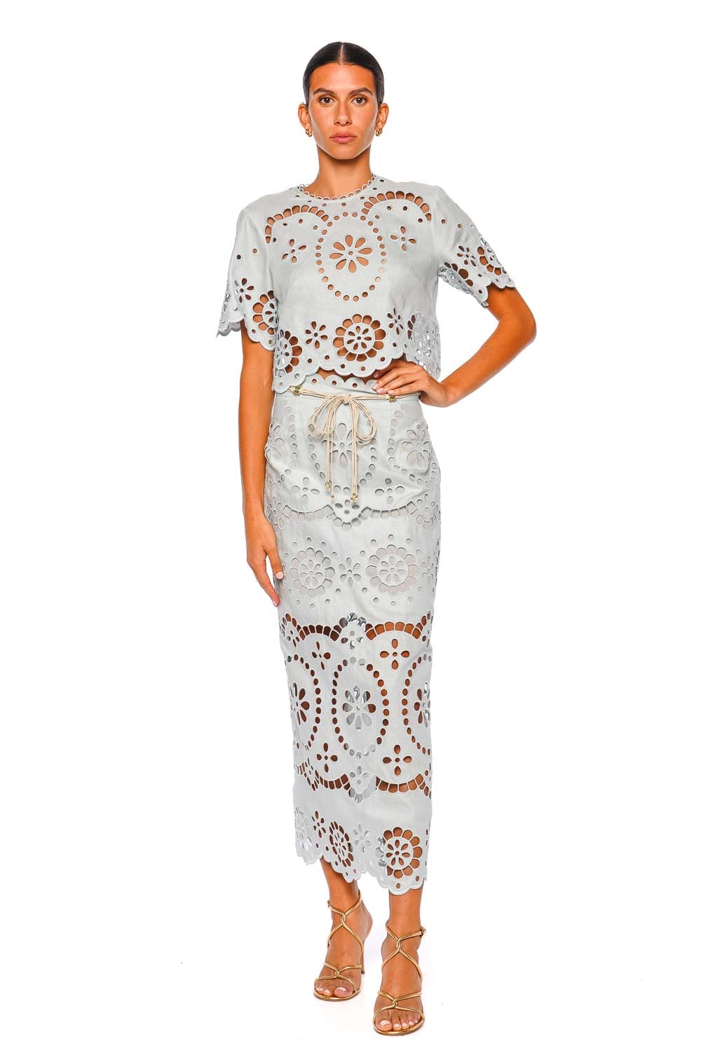 Awaken Mint Embroidered Short Sleeve Bodice