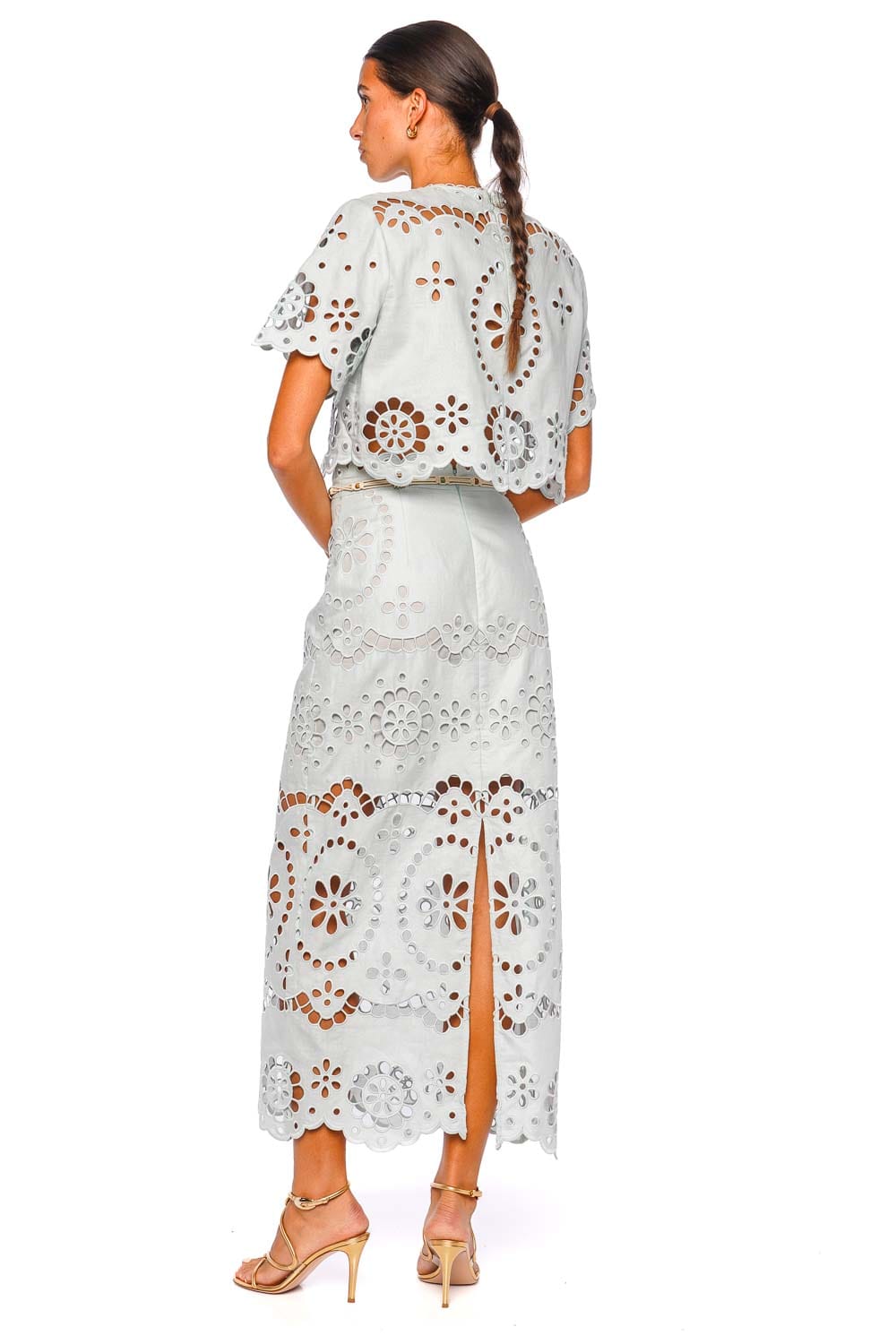 Awaken Mint Embroidered Short Sleeve Bodice