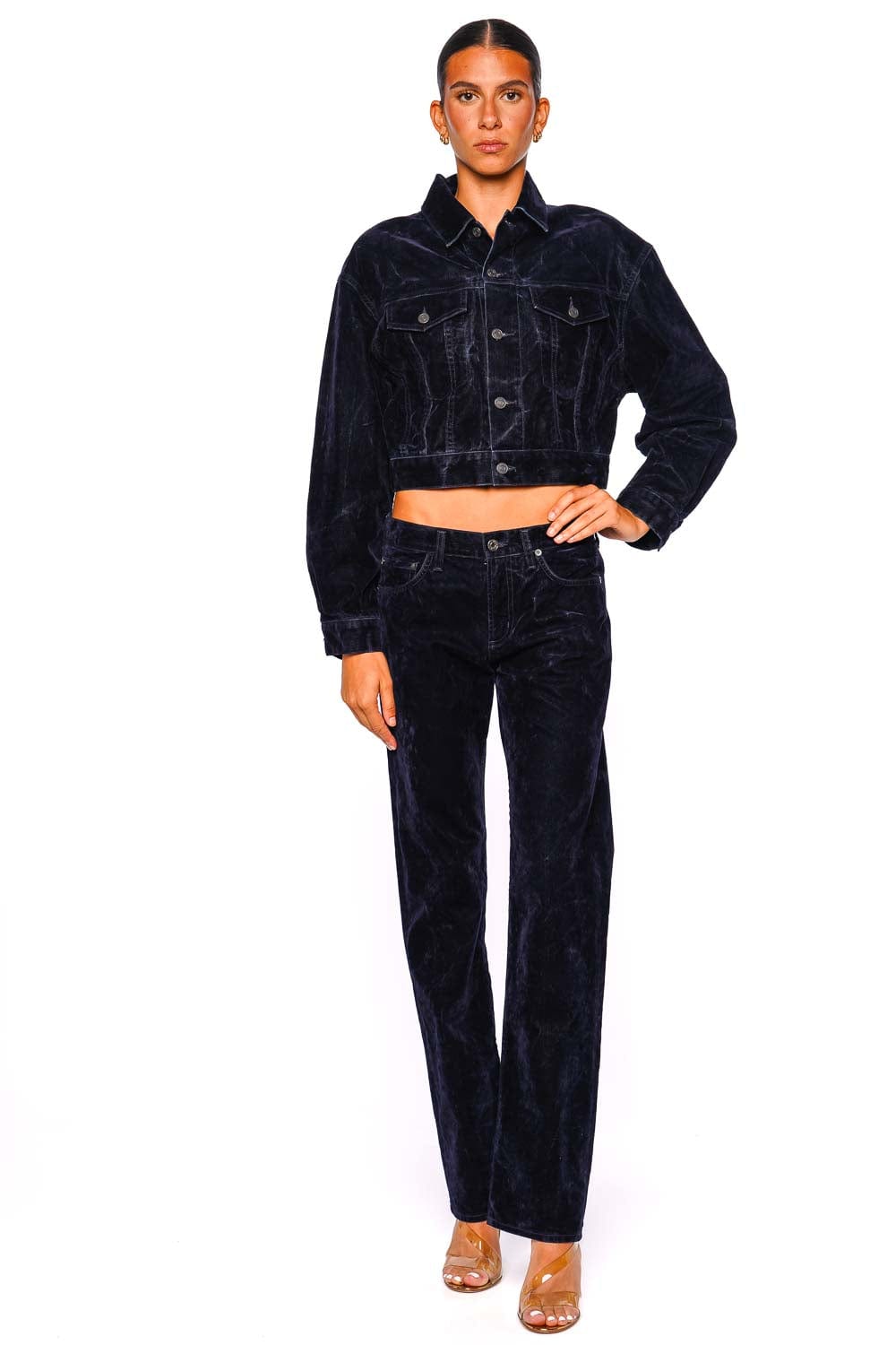 Blue Crush Velvet Low Rise Slim Jean