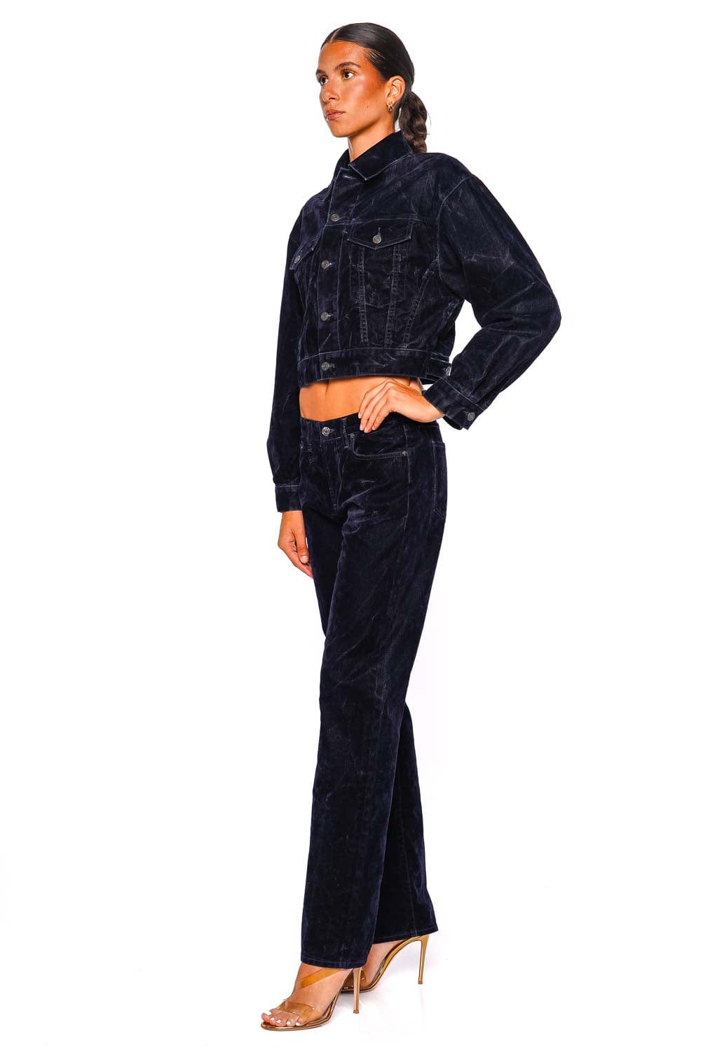 Blue Crush Velvet Low Rise Slim Jean