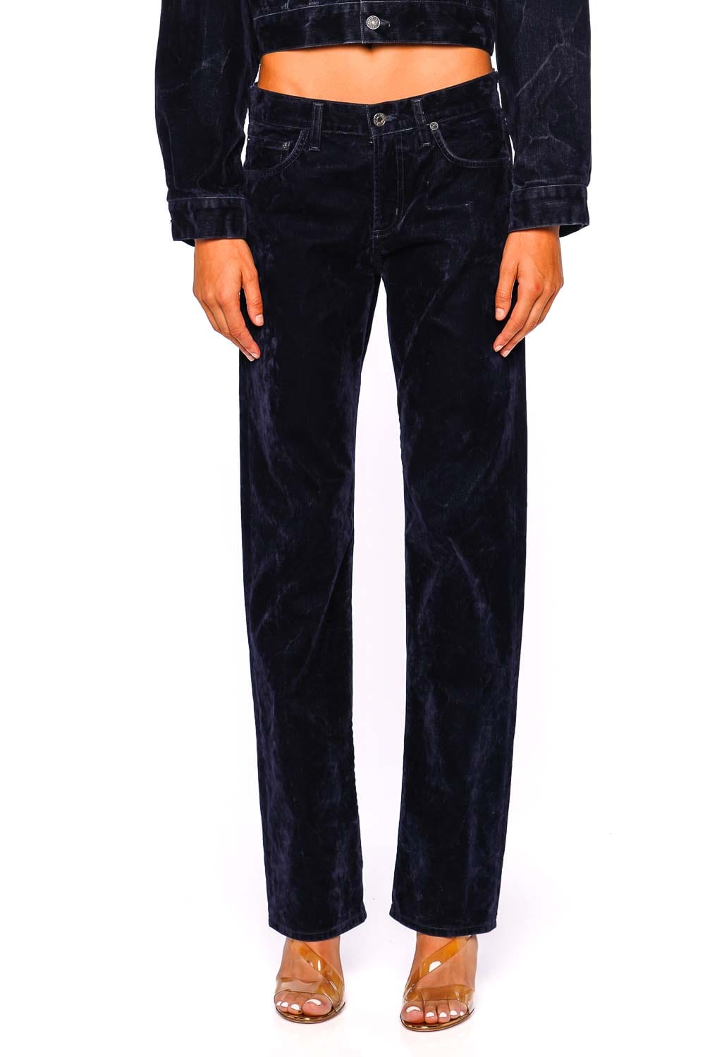 Blue Crush Velvet Low Rise Slim Jean